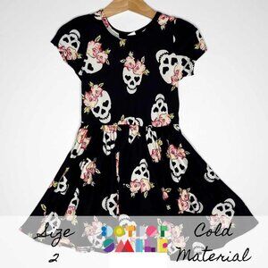 DotDotSmile Size 2t Classic Cap Dress - NWT Sugar Skulls Print